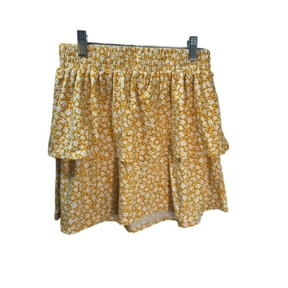 Smocked Tier Floral Mini Skirt XL‎ Juniors NWOT